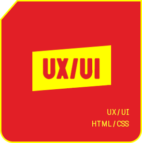 UX & UI home page portfolio menu tile in yellow.